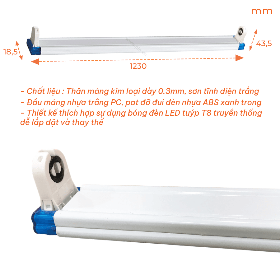 Máng đèn LED Tuýp T8 Nanoco