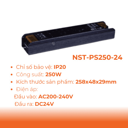 Phụ kiện bộ nguồn LED dây DC24V Nanoco