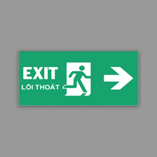 Hình chỉ hướng cho đèn Exit (phải)