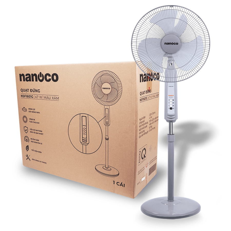 Quạt đứng Nanoco, NSF1601/1602RC, bạc đạn