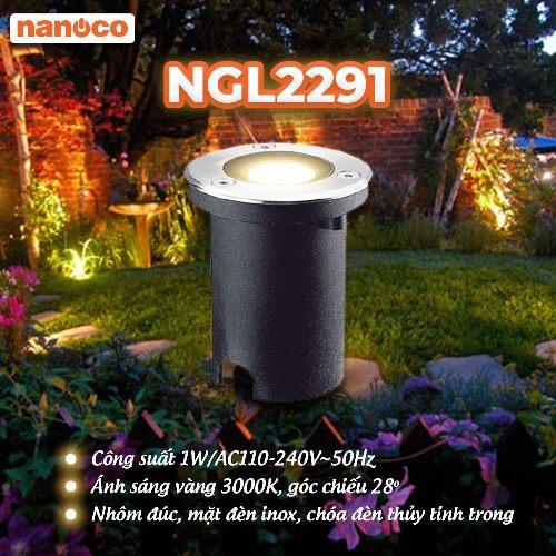 Đèn LED sân vườn lắp âm tròn 1W Outdoor Nanoco