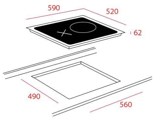 Bếp hồng ngoại + từ TEKA HIF6021S (+ Grill Pan rời)