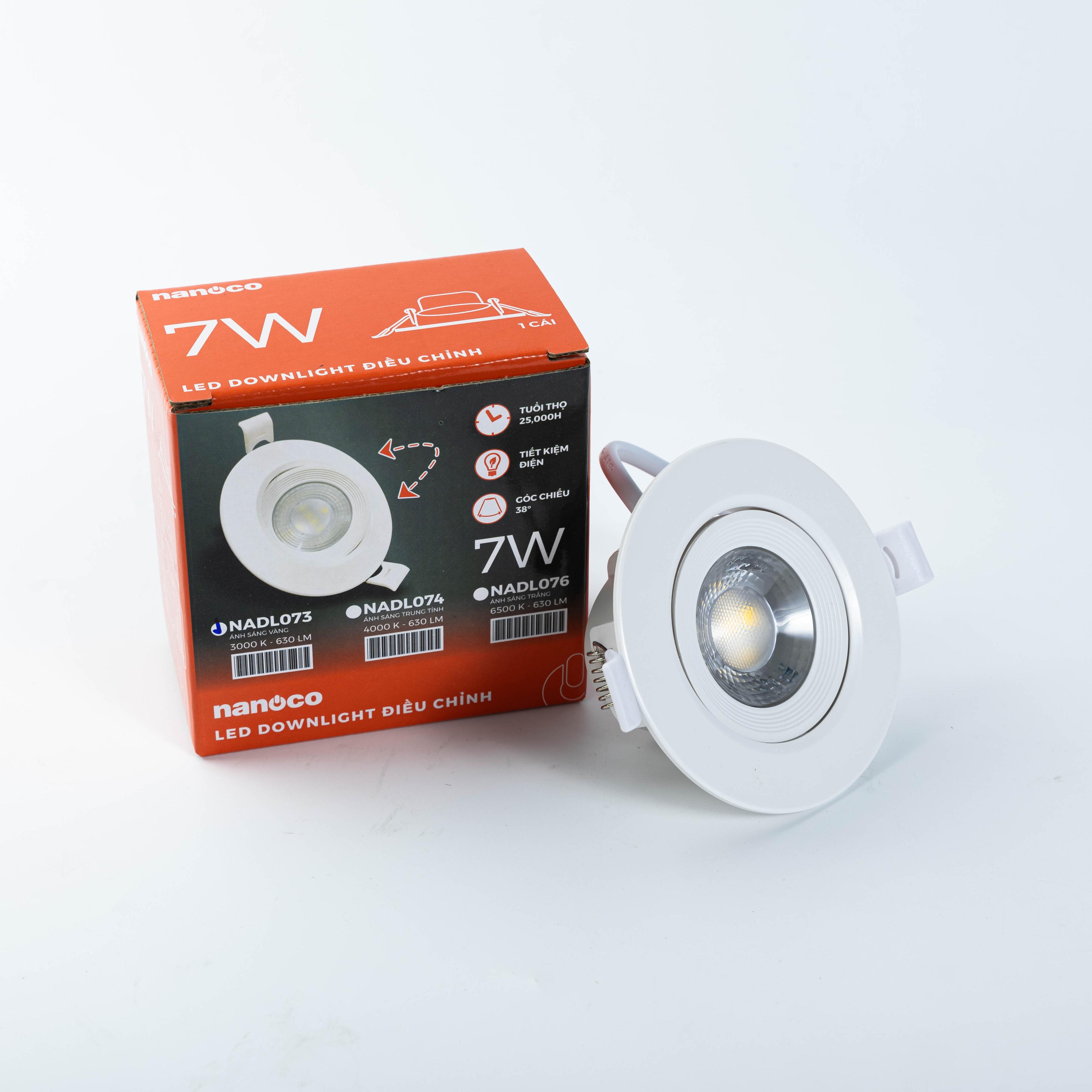 Đèn downlight chỉnh góc Nanoco