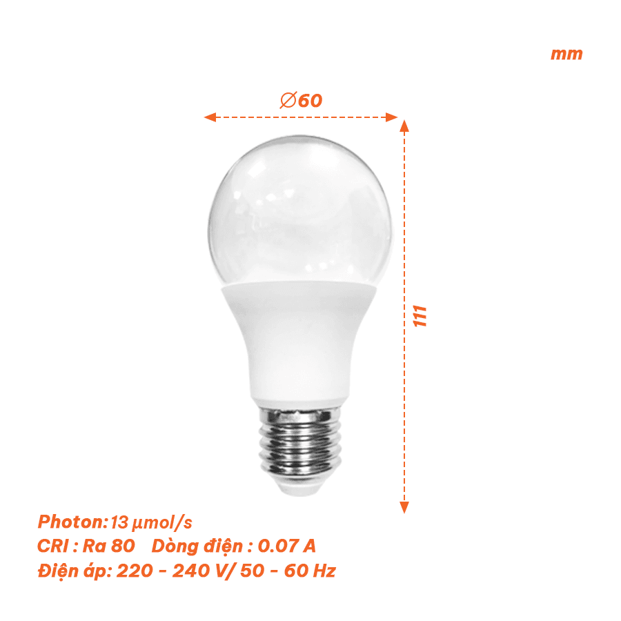Bóng đèn Hoa Cúc LED A-Bulb E27 Nanoco