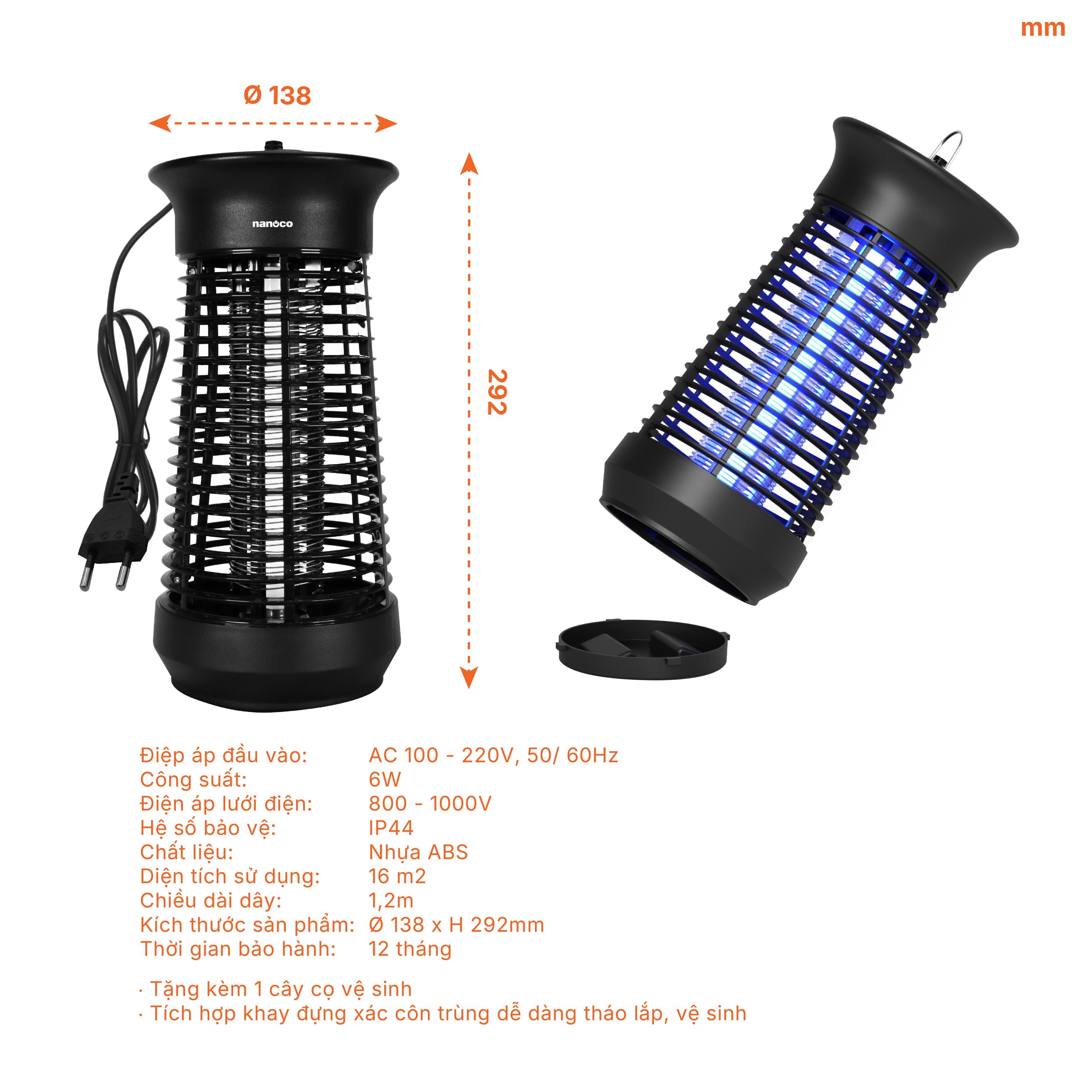 Đèn bắt muỗi Nanoco