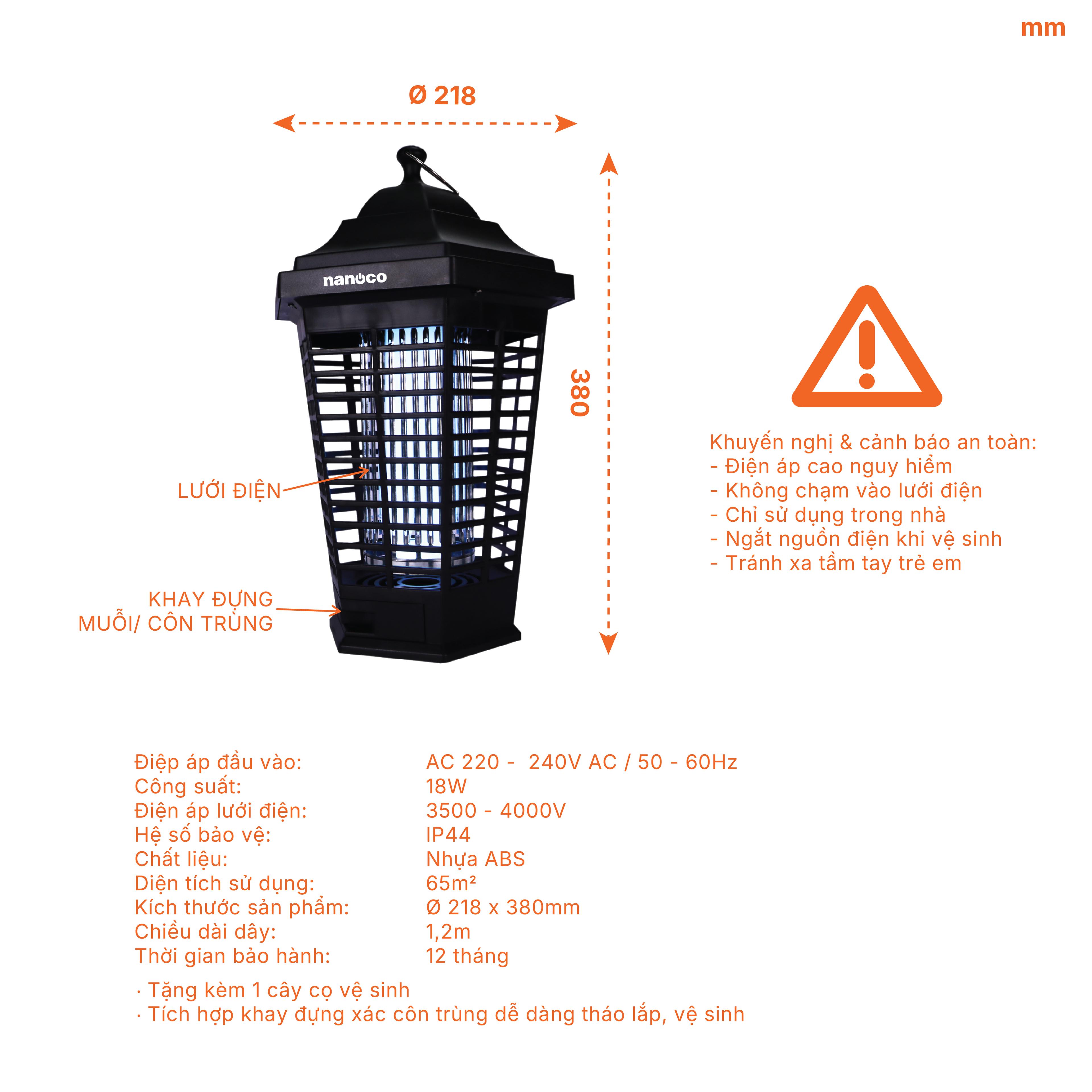 Đèn bắt muỗi Nanoco