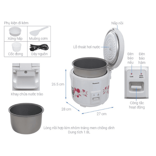 Panasonic Rice Cooker with Clamp Lid SR-MVN107LRA