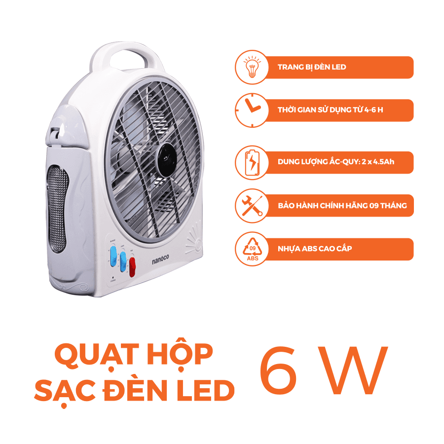 Quạt sạc hộp 12inch
