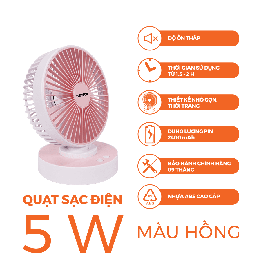 Quạt sạc 6inch, NRF6215