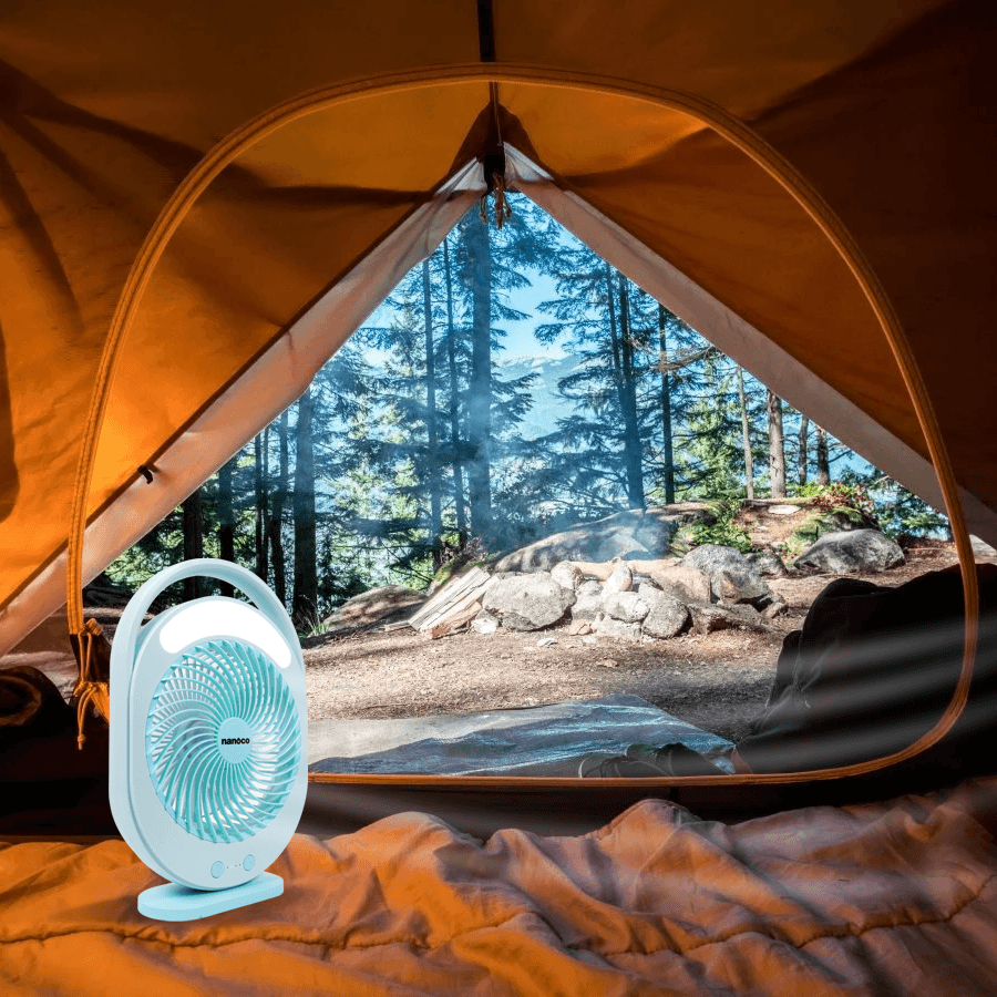 Quạt sạc hộp mini 6inch, có đèn LED