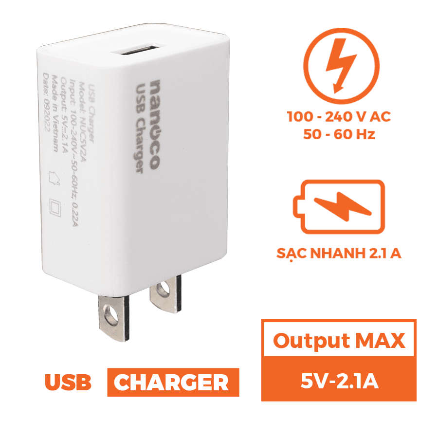 Cốc sạc USB Nanoco