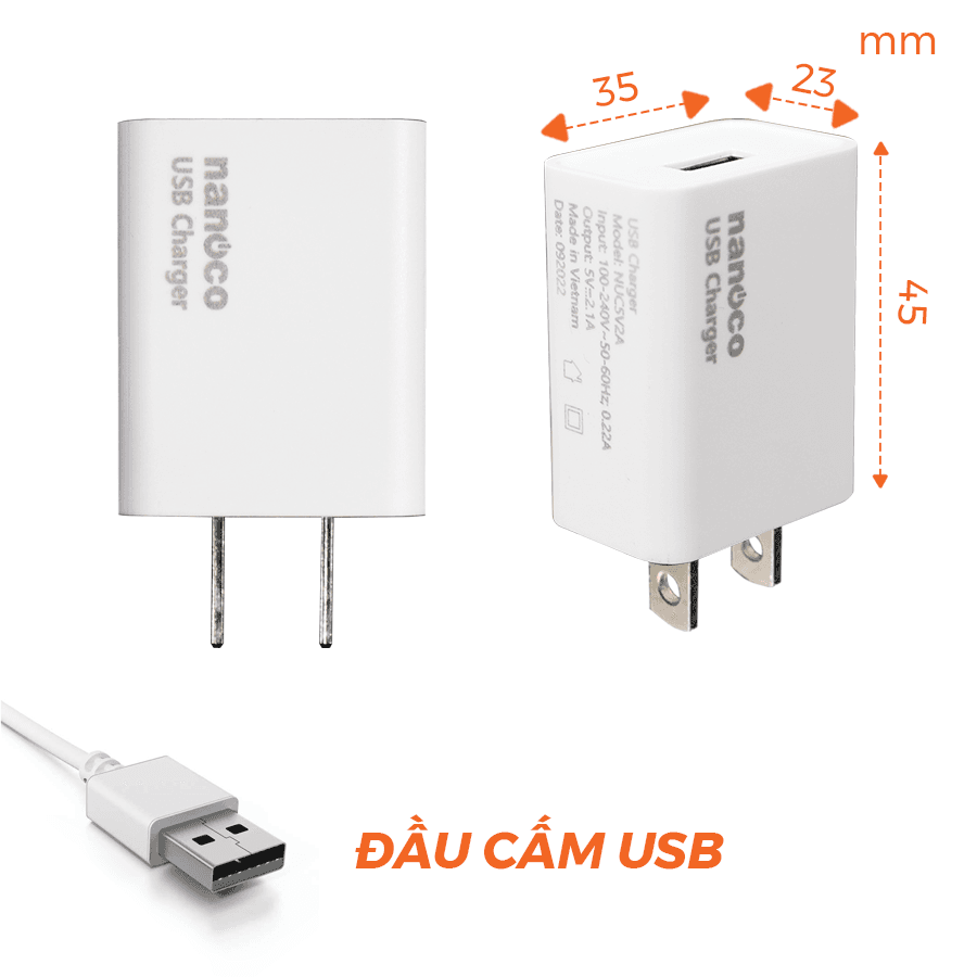 Cốc sạc USB Nanoco