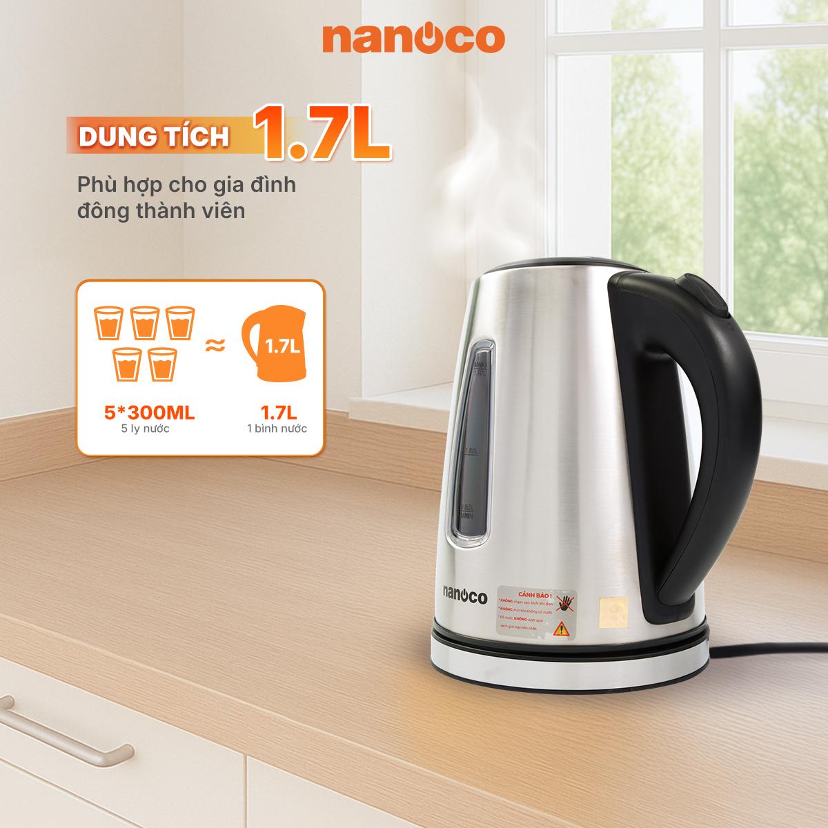 Bình đun siêu tốc inox 304,1.7L