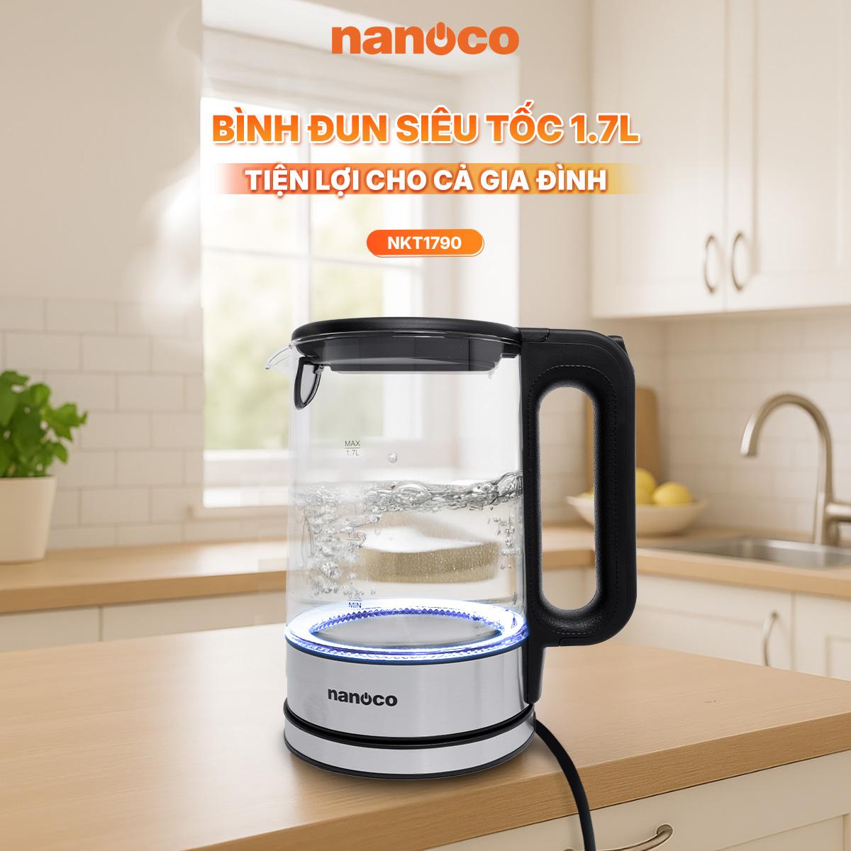 Bình đun siêu tốc thủy tinh,1.7L
