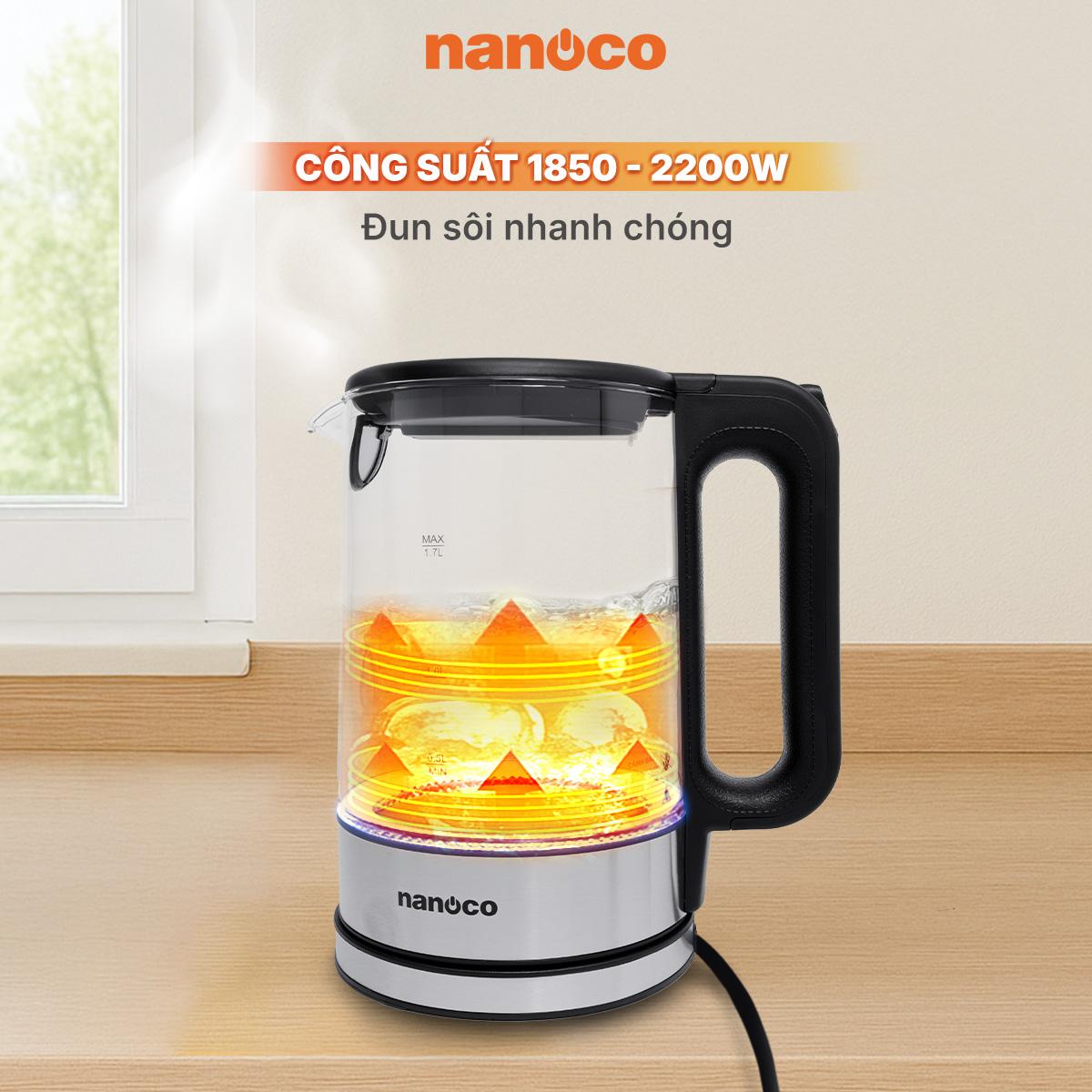 Bình đun siêu tốc thủy tinh,1.7L