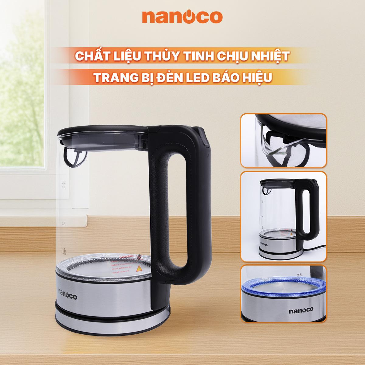 Bình đun siêu tốc thủy tinh,1.7L