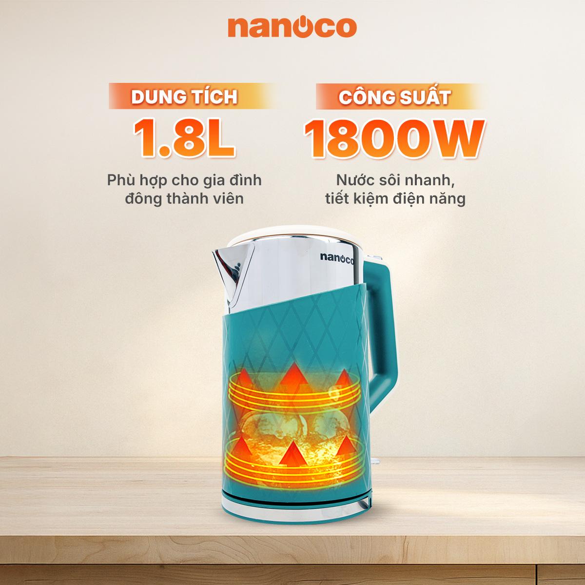 Bình đun siêu tốc inox, NKT1817