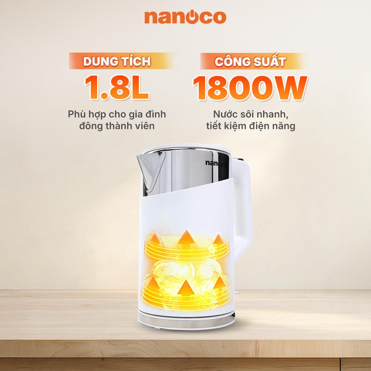 Bình đun siêu tốc inox, NKT1817