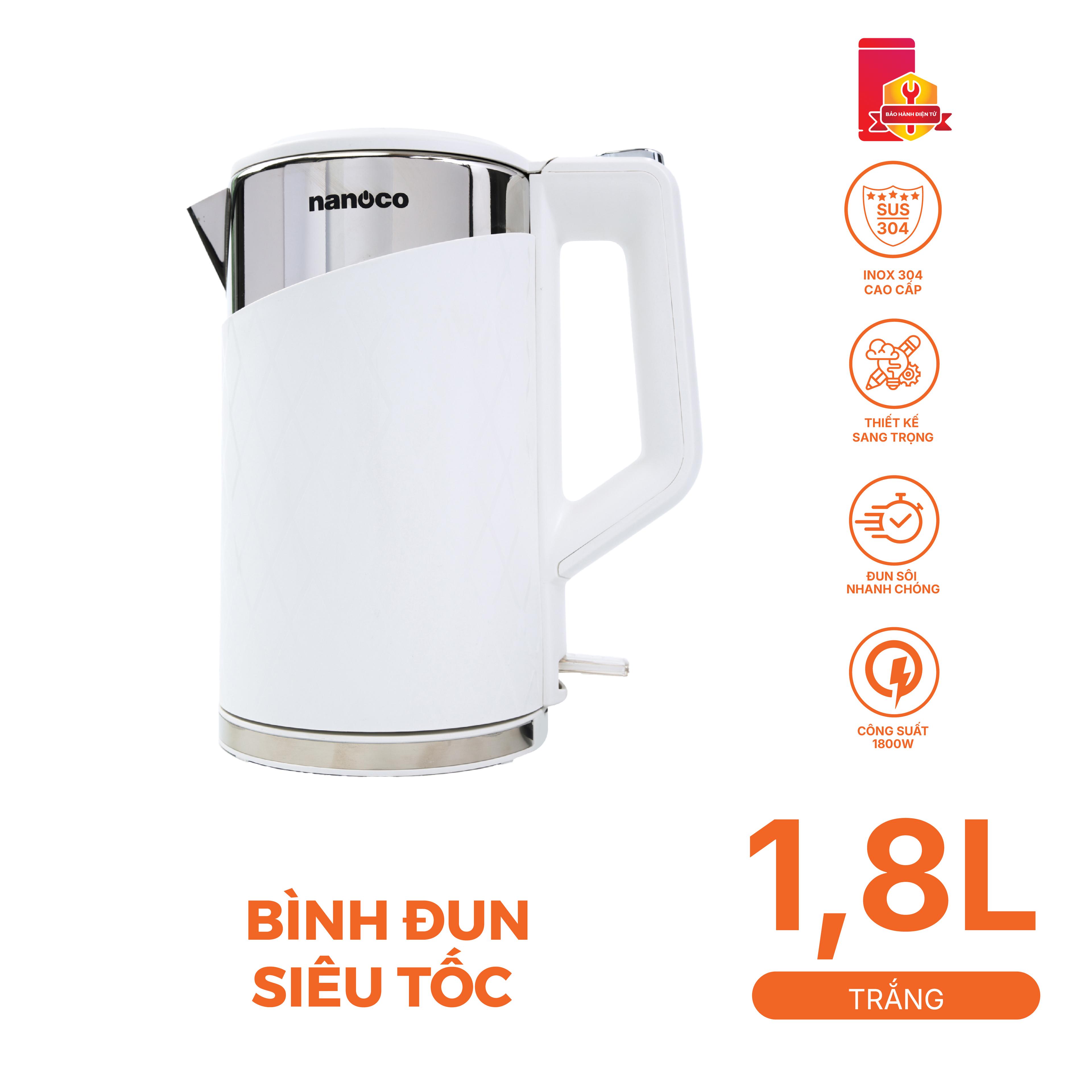 Bình đun siêu tốc inox, NKT1817