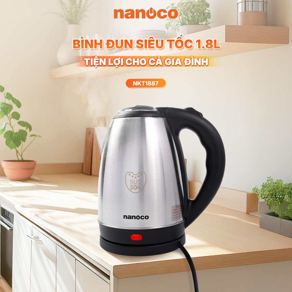Bình đun siêu tốc inox,1.8L, nhám