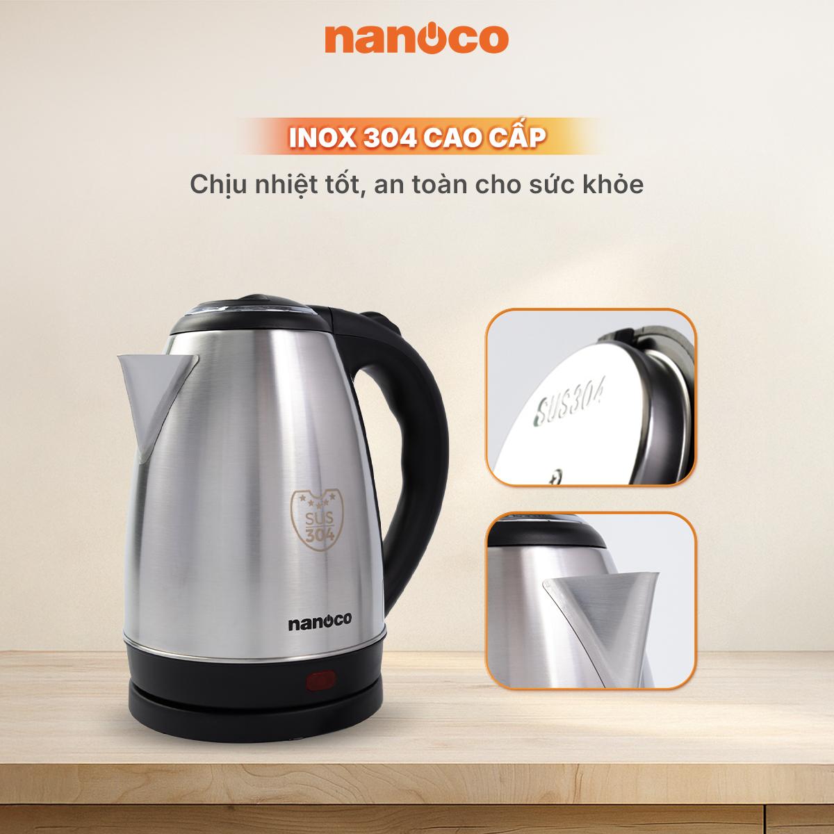 Bình đun siêu tốc inox,1.8L, nhám