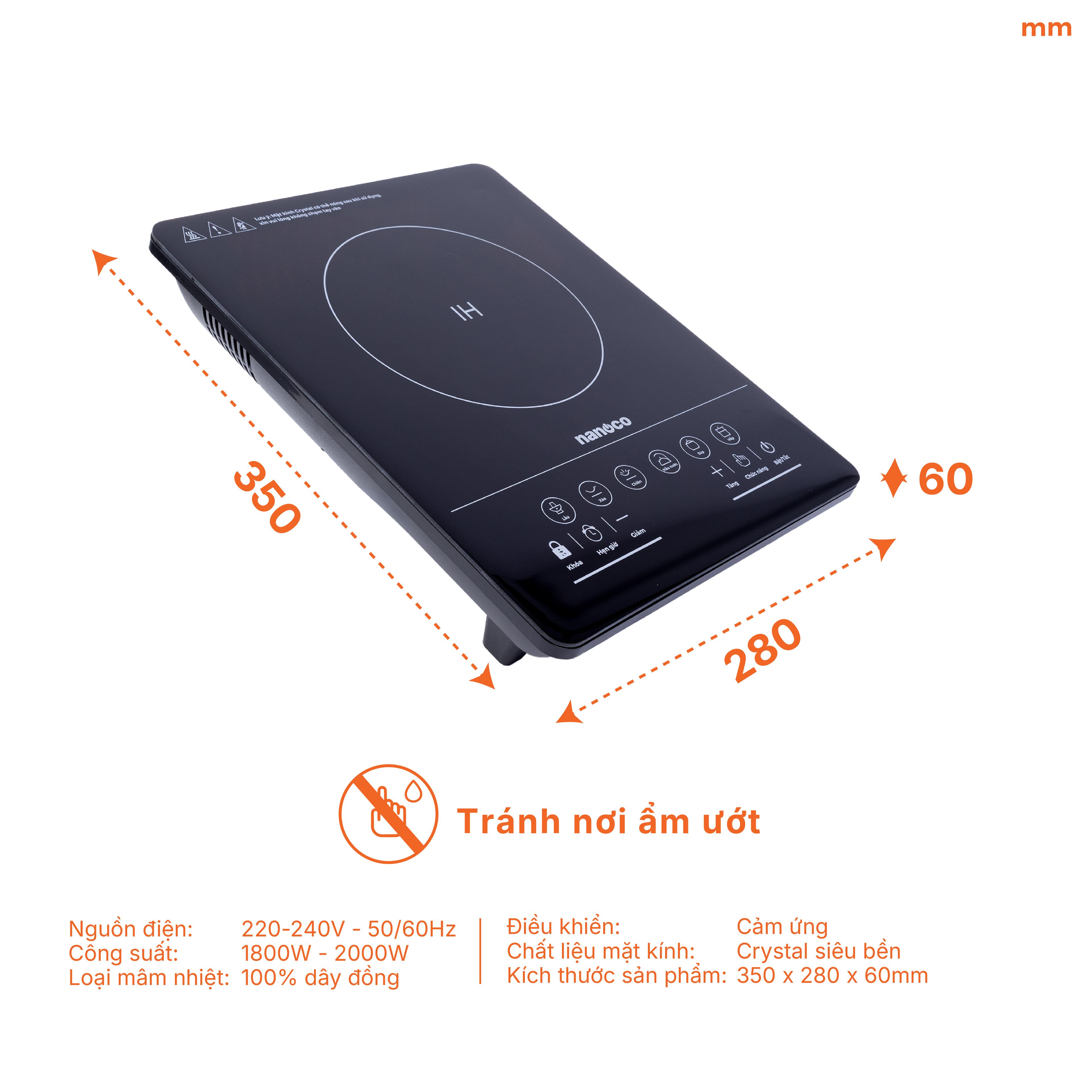 Bếp điện từ đơn, cảm ứng, 1800-2000W