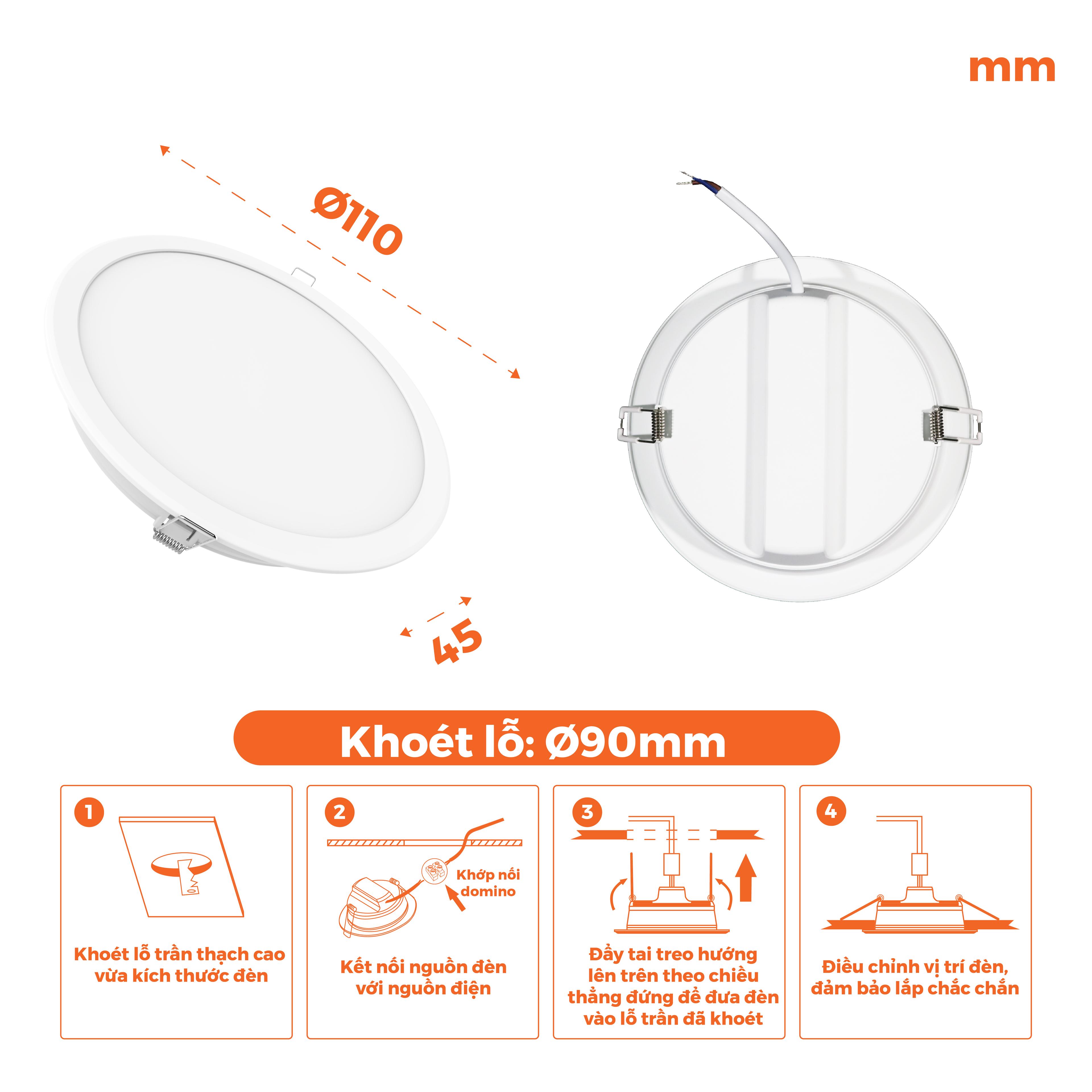 Đèn downlight cảm biến ECO series Nanoco