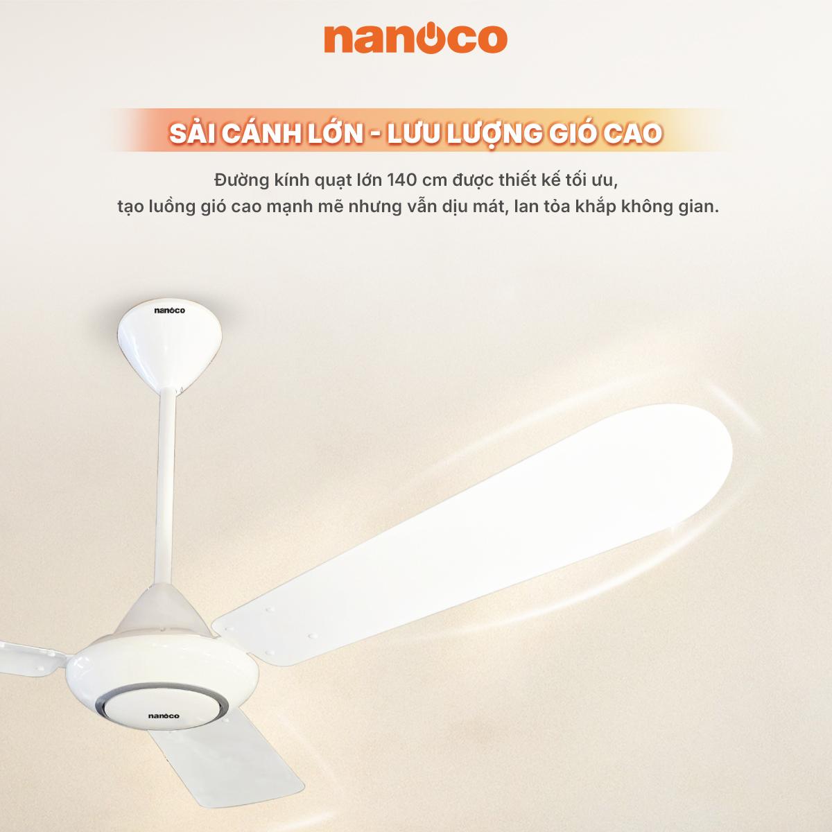 Quạt trần 3 cánh nhôm, ti 40 cm