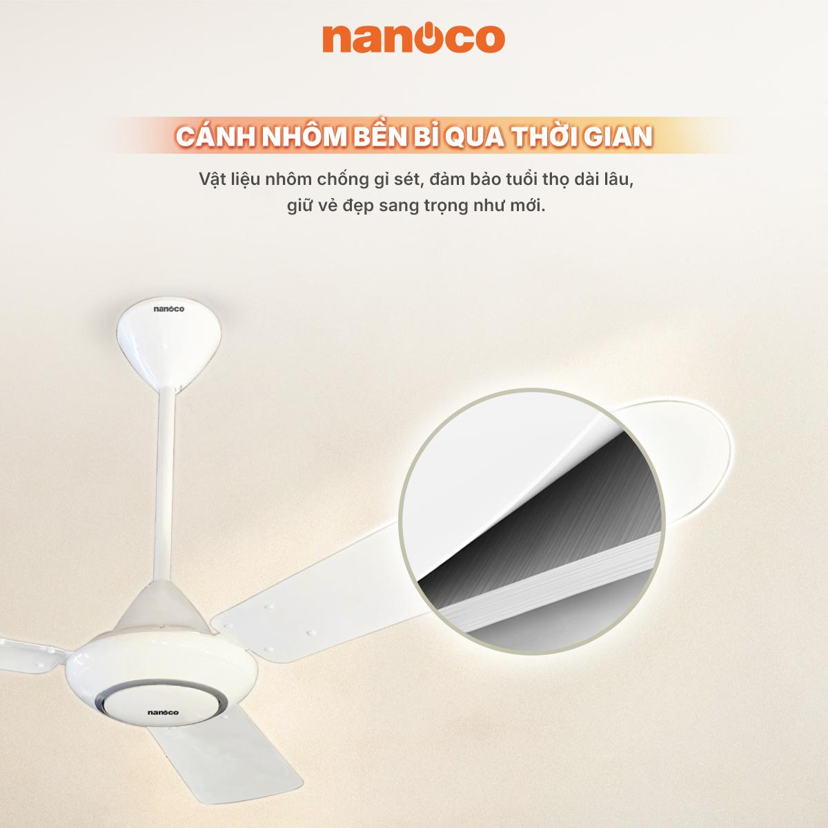 Quạt trần 3 cánh nhôm, ti 40 cm