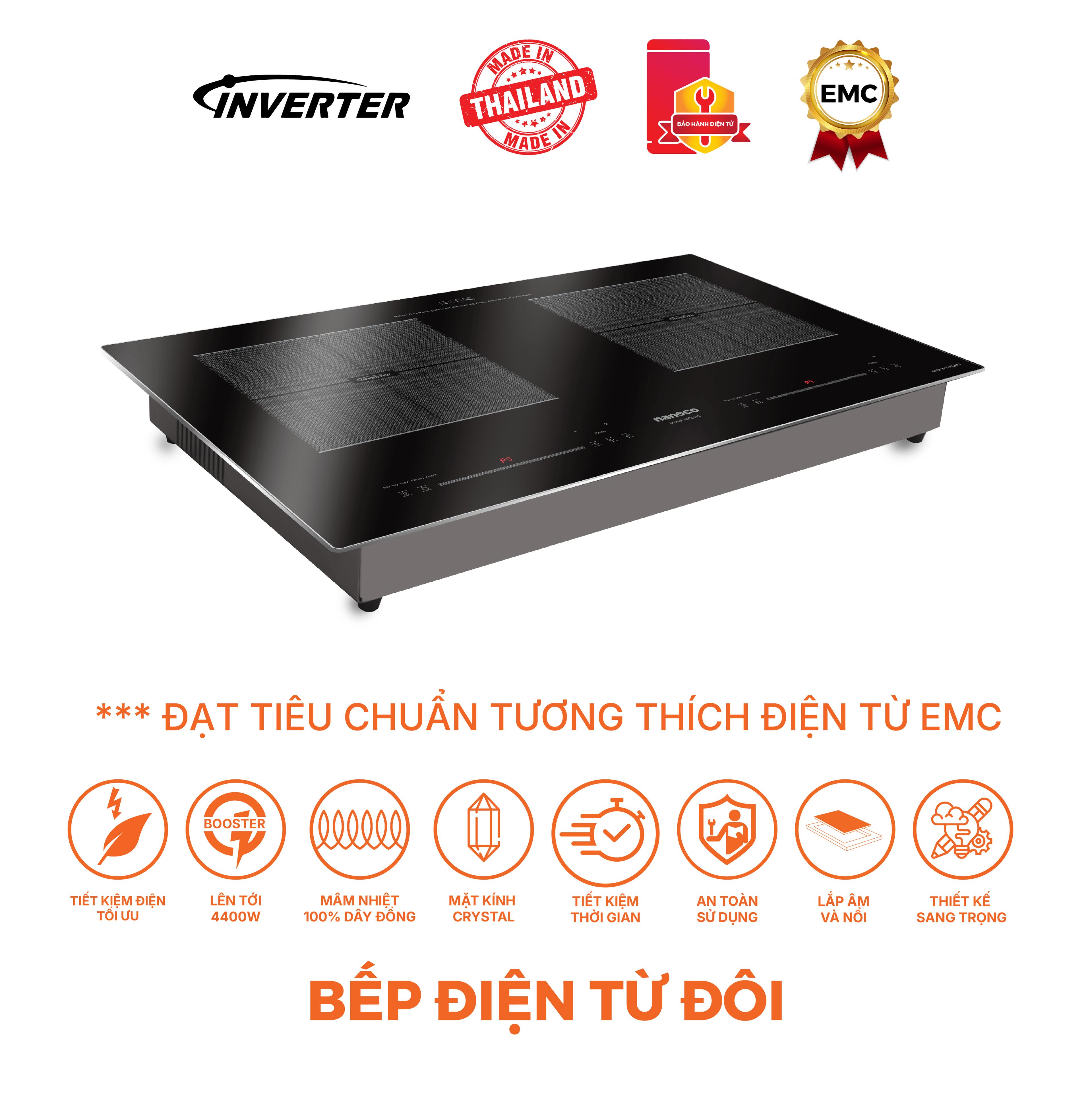 Bếp điện từ đôi Nanoco, NICL482