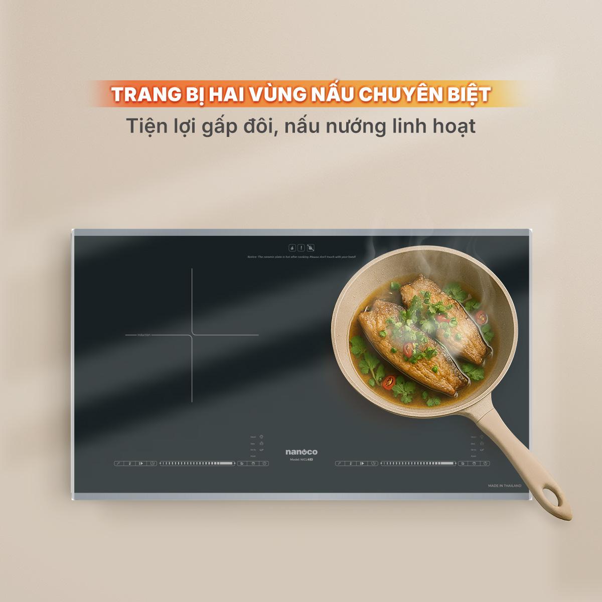 Bếp điện từ đôi Nanoco, NICL483
