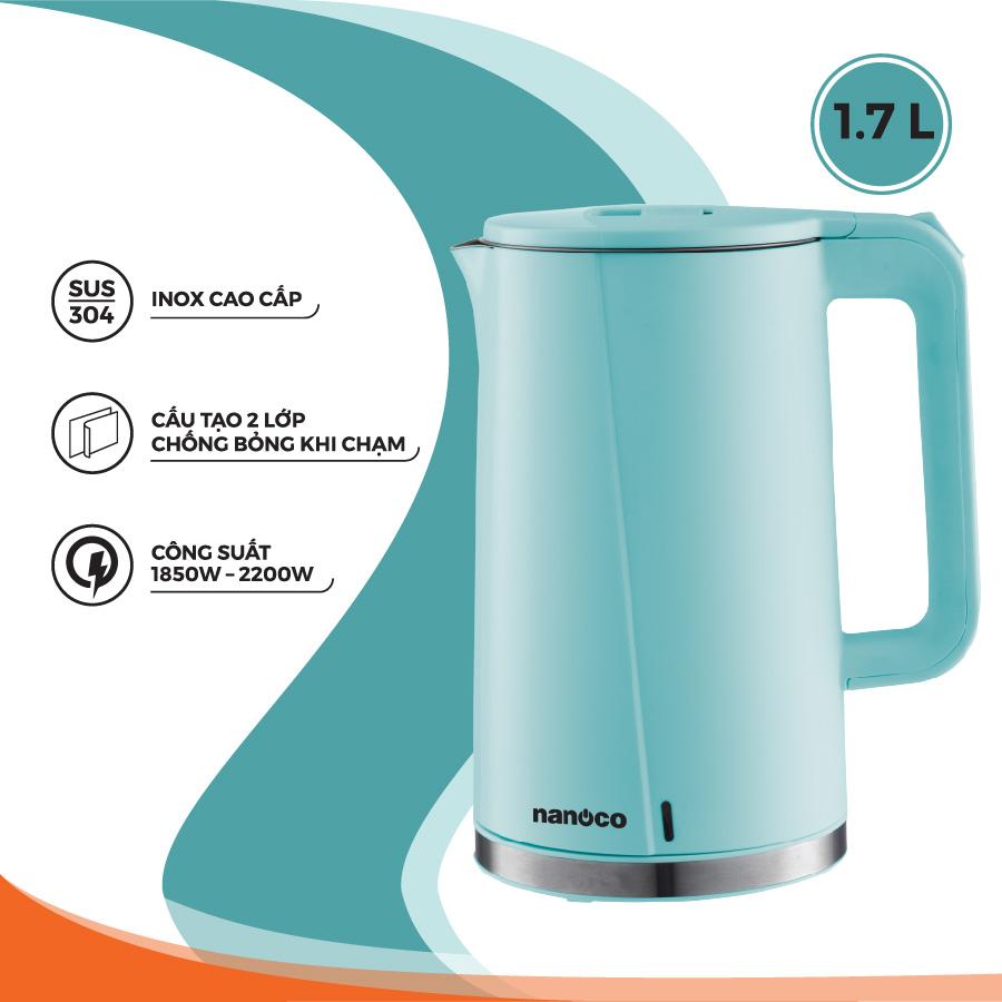 Bình đun siêu tốc inox, NKT1718