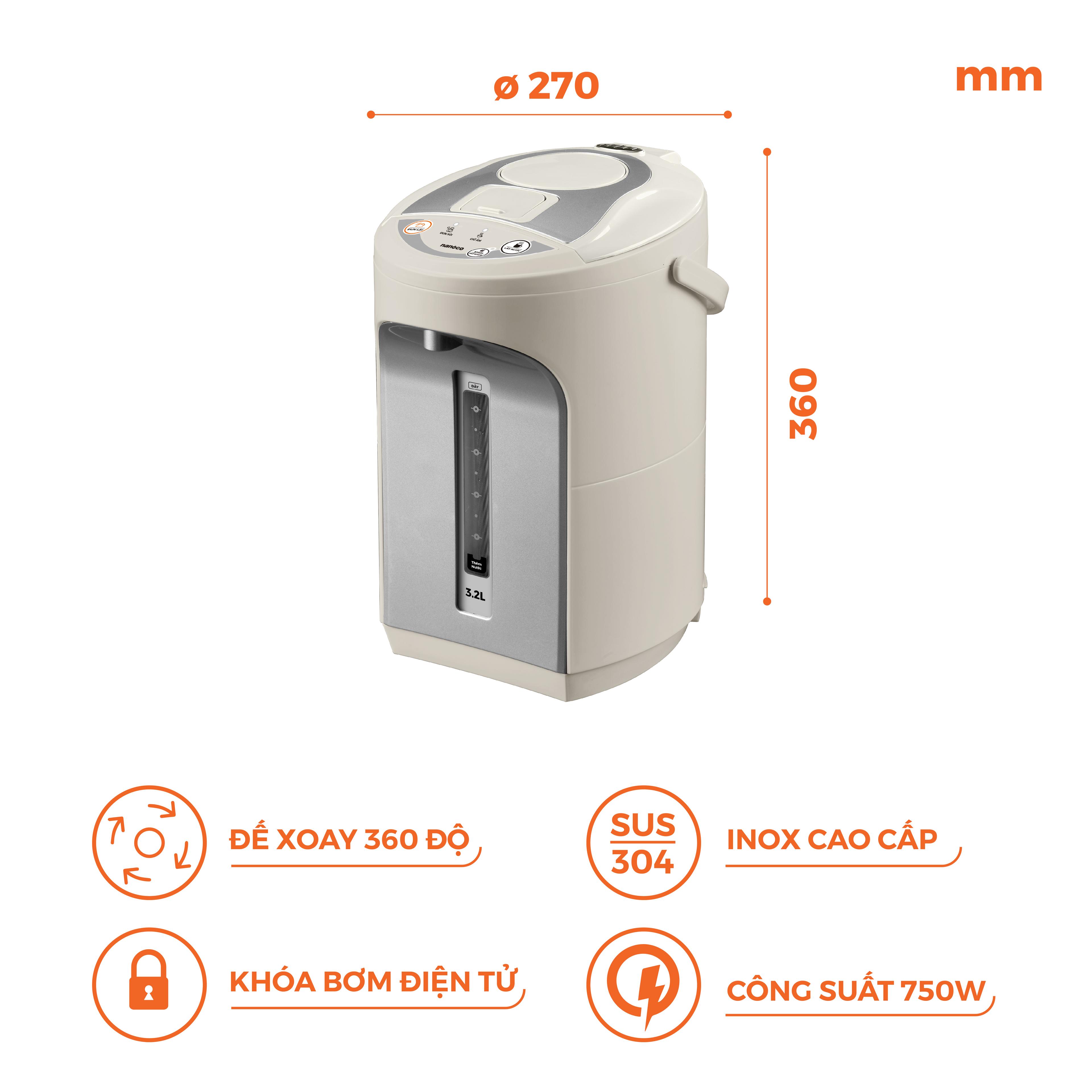 Bình thủy điện, 3.2L, NETF320