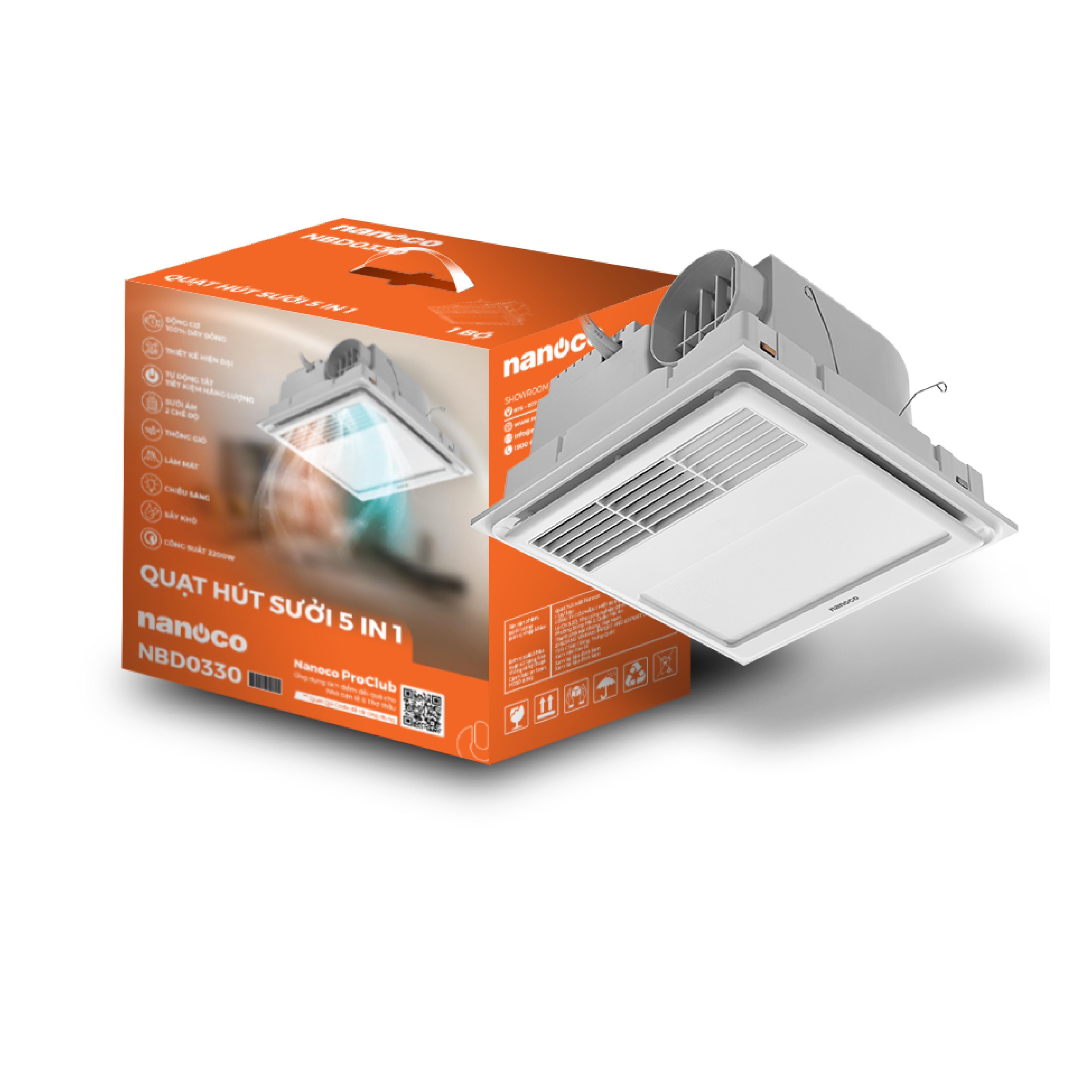 Máy hút sưởi 5in1, có remote, lỗ khoét 275x275 mm