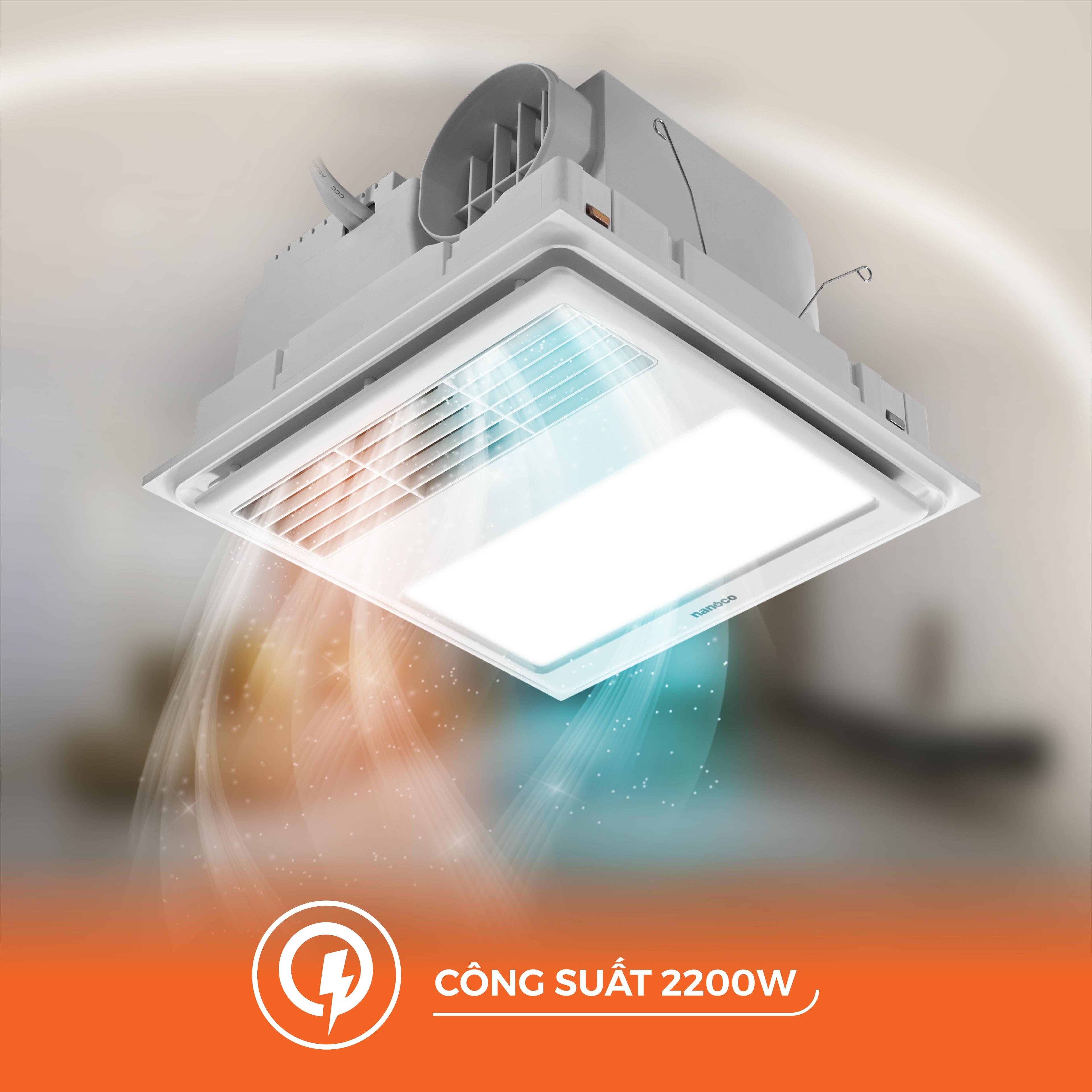 Máy hút sưởi 5in1, có remote, lỗ khoét 275x275 mm