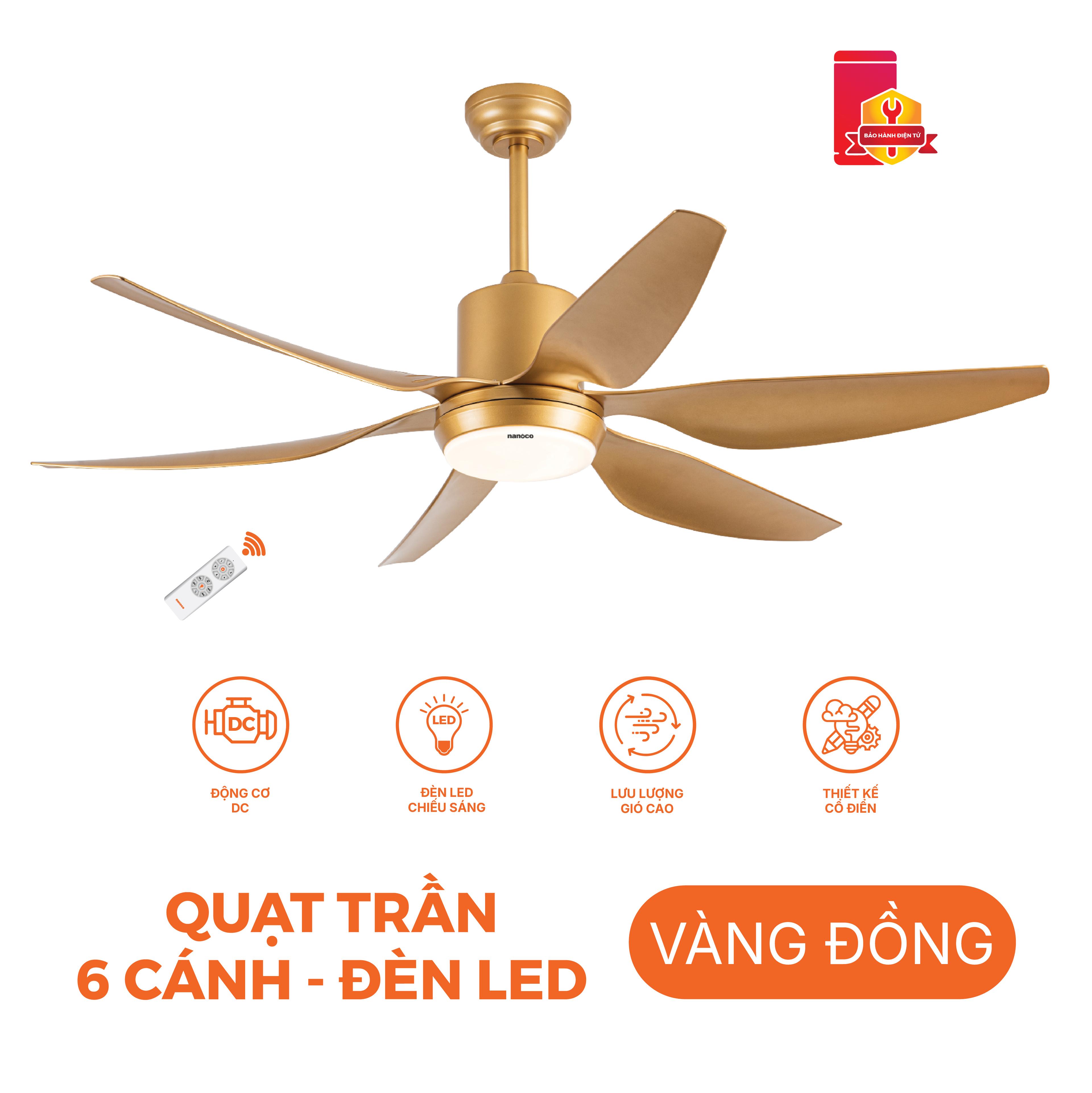 6-Blade Ceiling Fan with LED Light