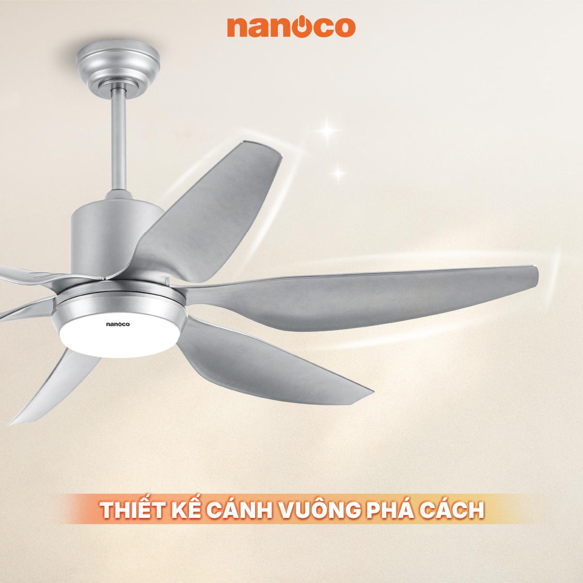 Quạt trần 6 cánh - Đèn Led
