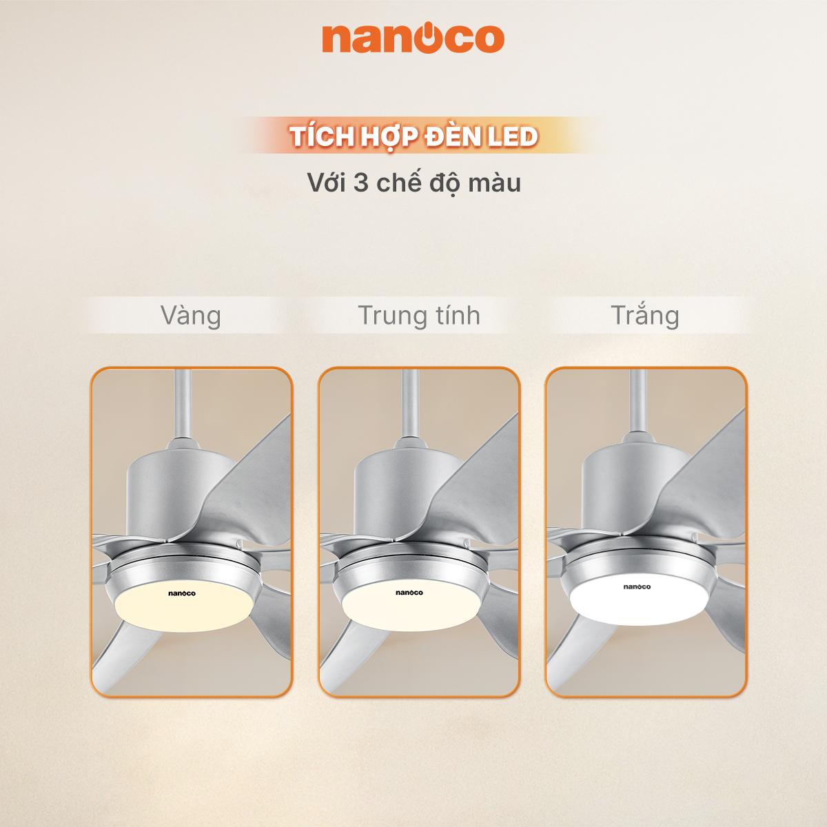 Quạt trần 6 cánh - Đèn Led