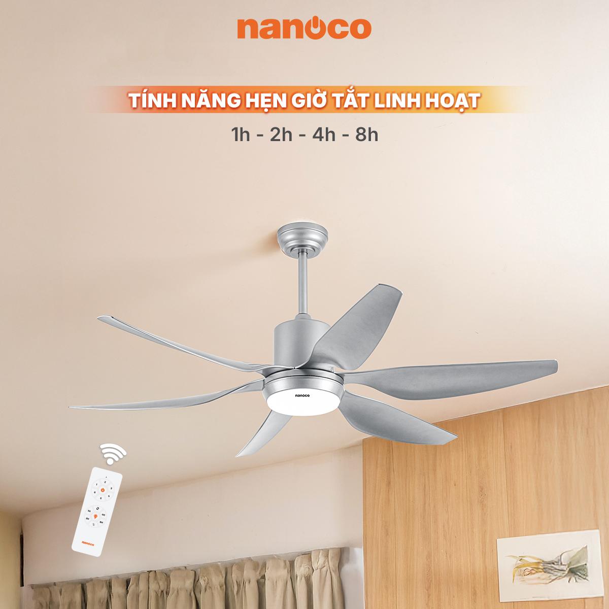 Quạt trần 6 cánh - Đèn Led