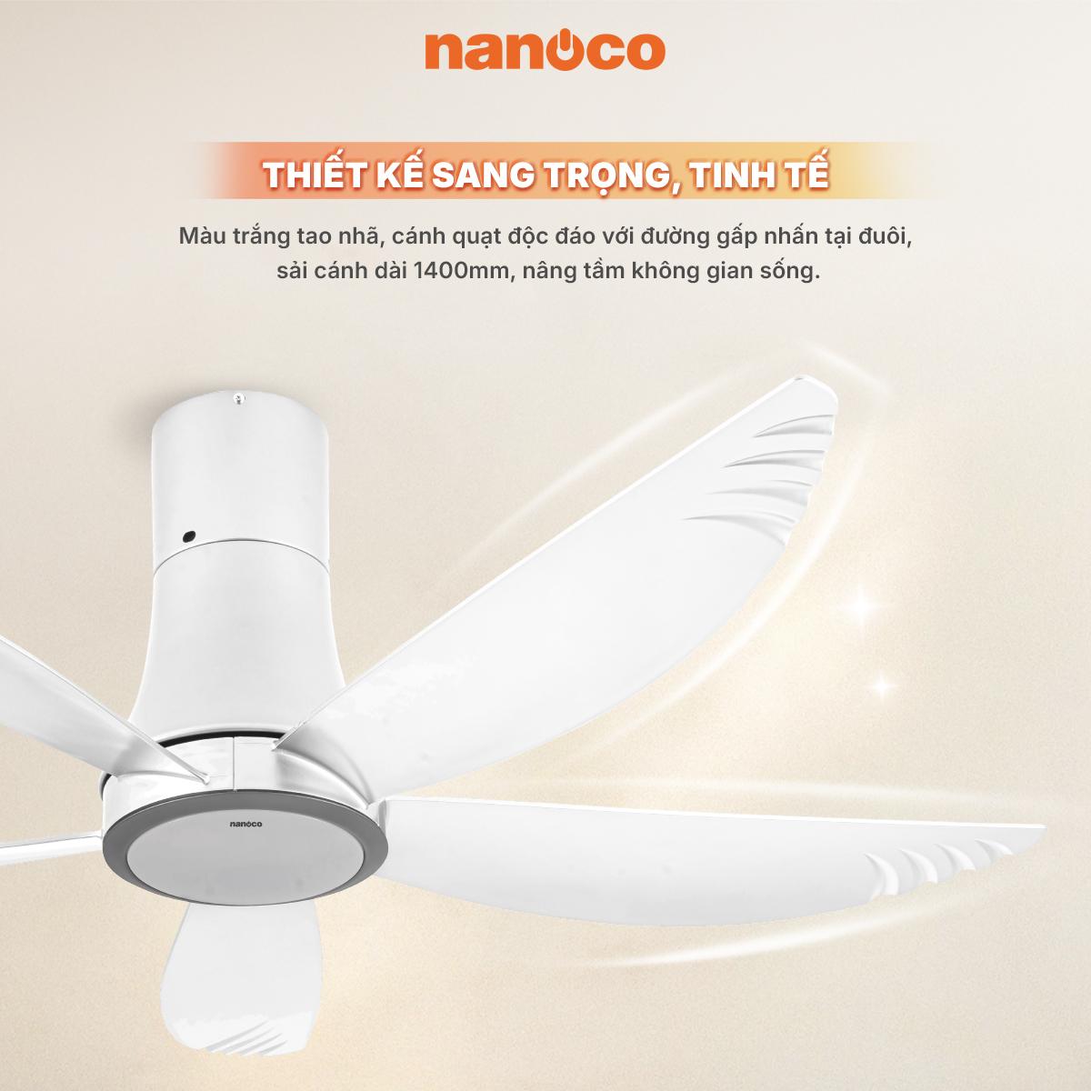 Quạt trần 5 cánh - Đèn Led