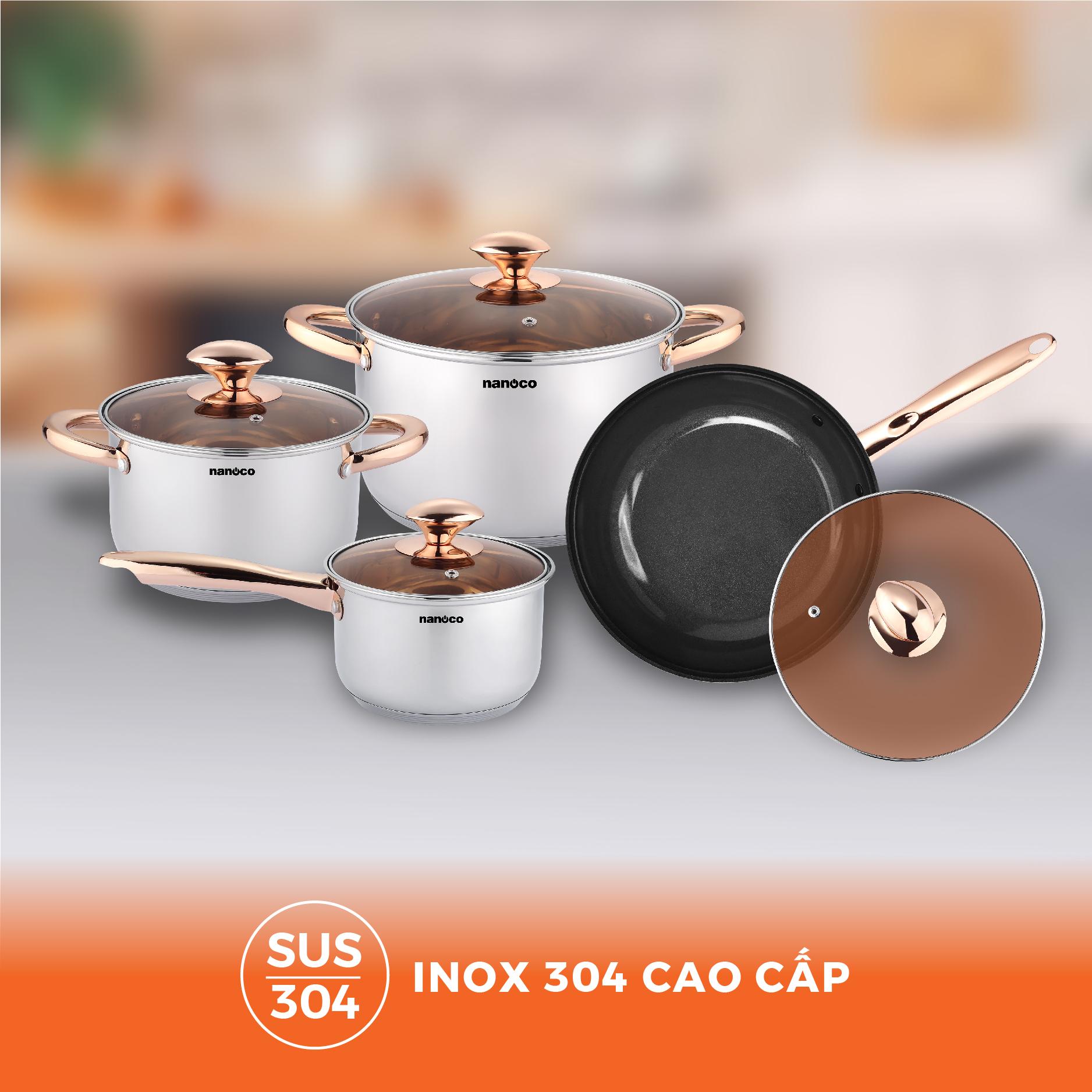 Bộ nồi chảo inox 304, D16-D-18-D24, D24