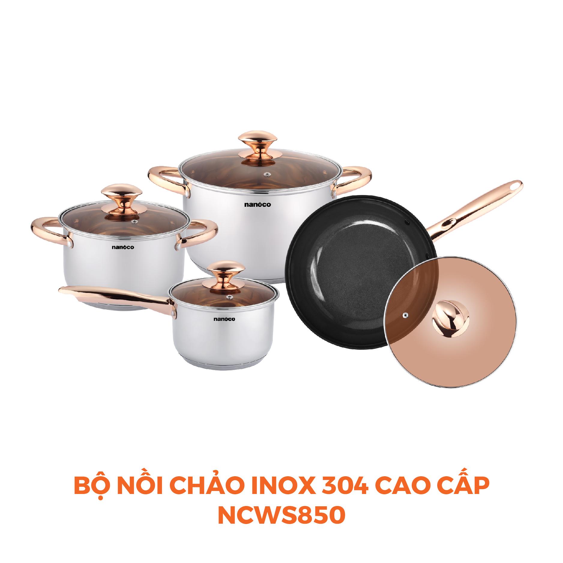 Bộ nồi chảo inox 304, D16-D-18-D24, D24
