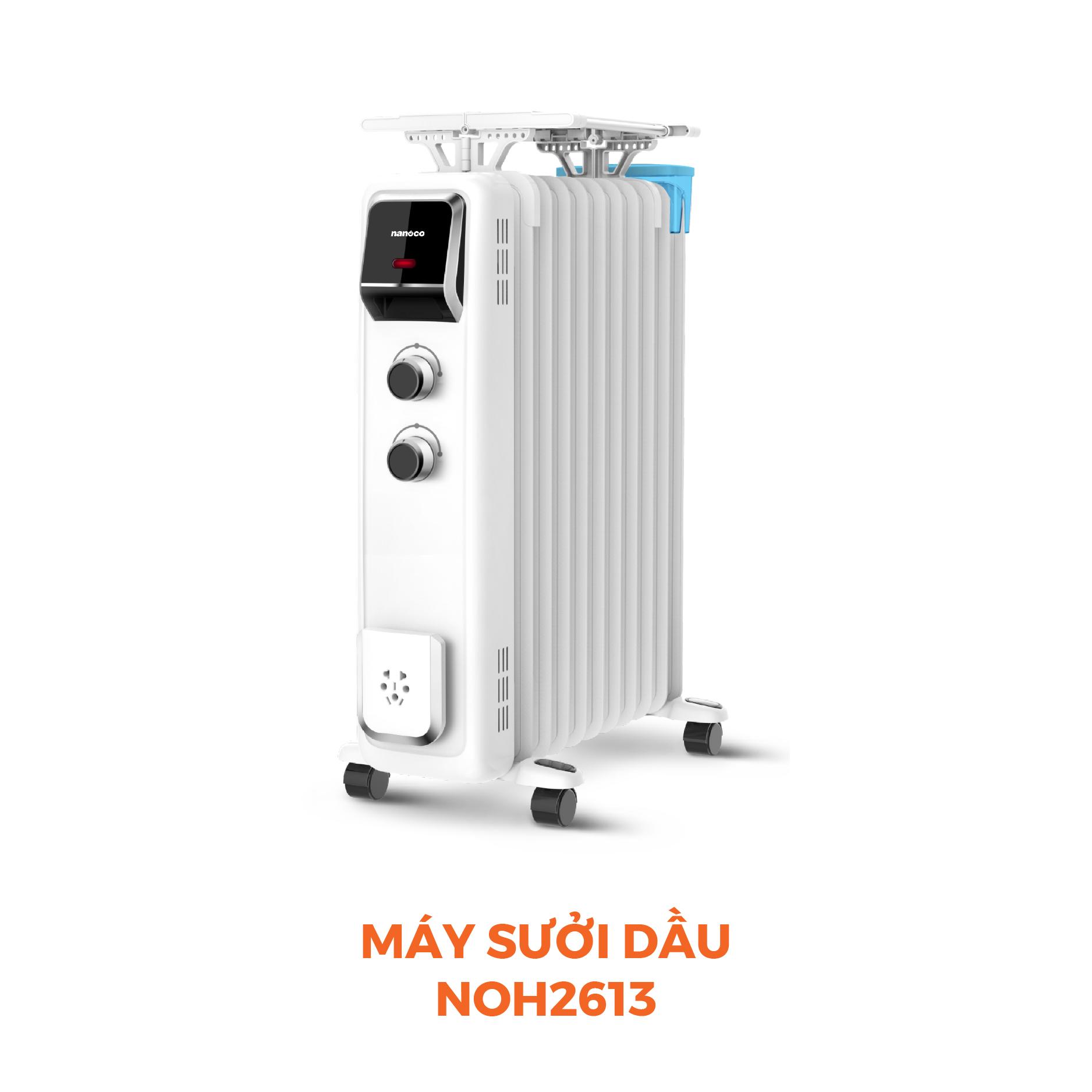 Máy sưởi dầu 2600W, 13 thanh nhiệt, nút vặn