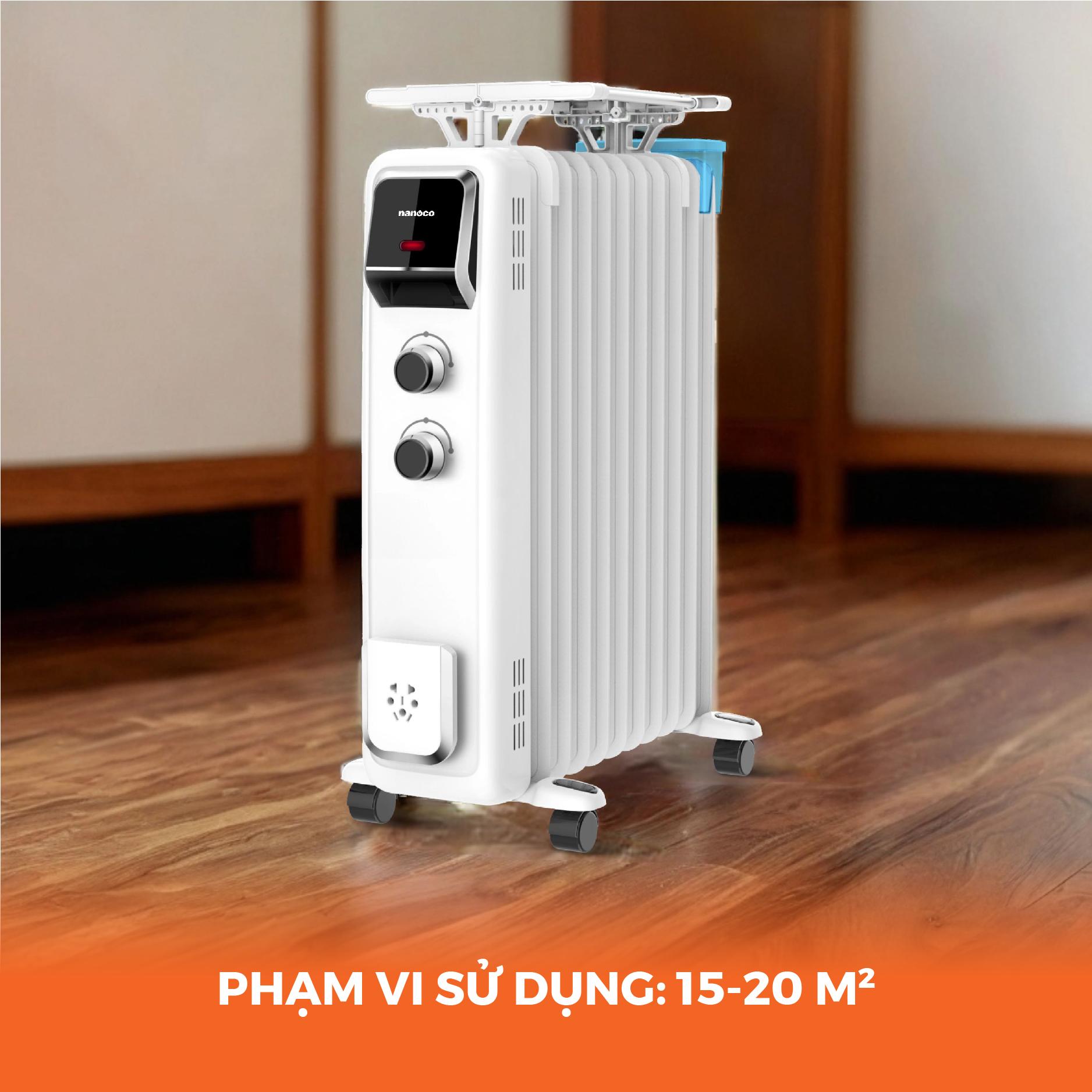 Máy sưởi dầu 2600W, 13 thanh nhiệt, nút vặn