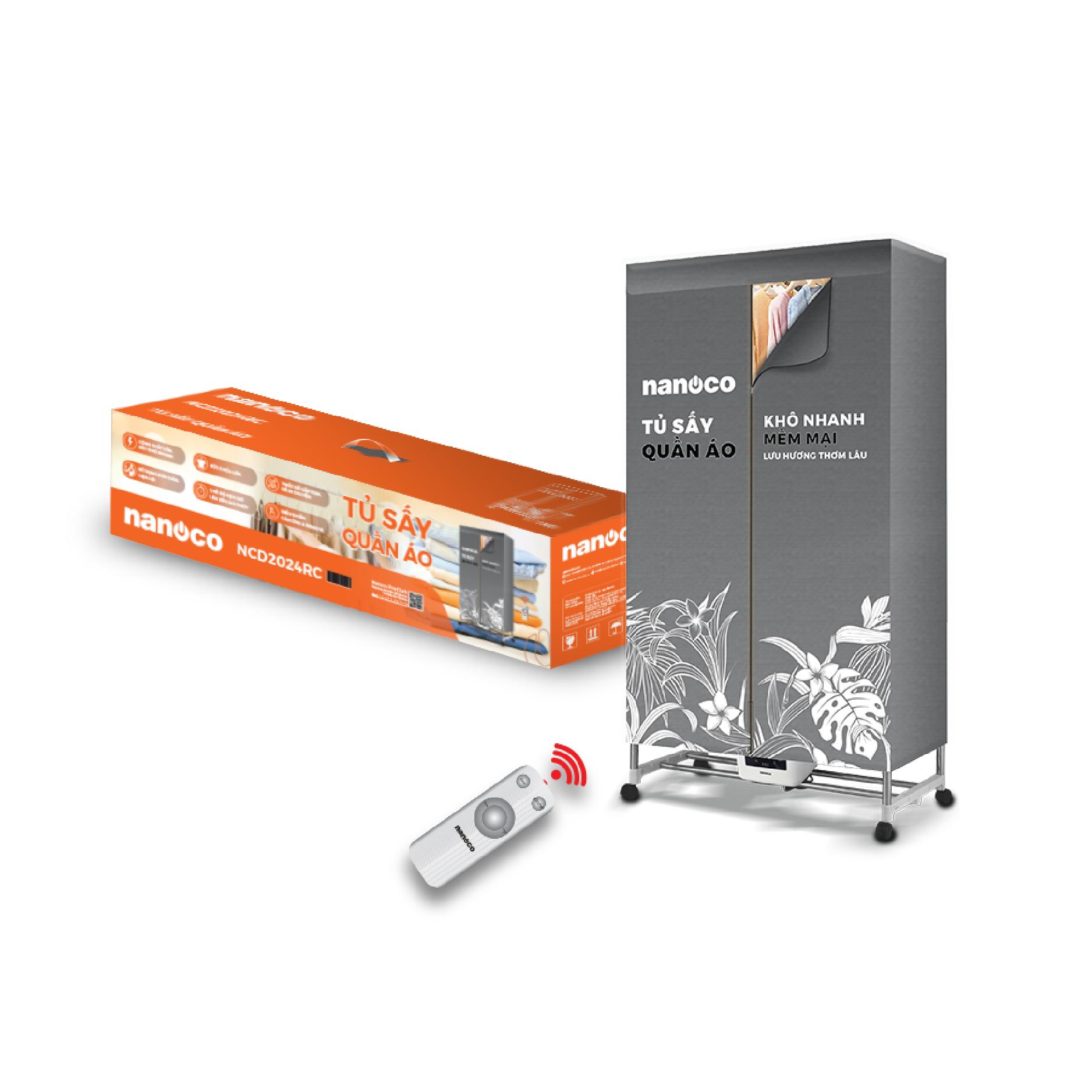 Tủ sấy quần áo 2000W, điều khiển cảm ứng - remote