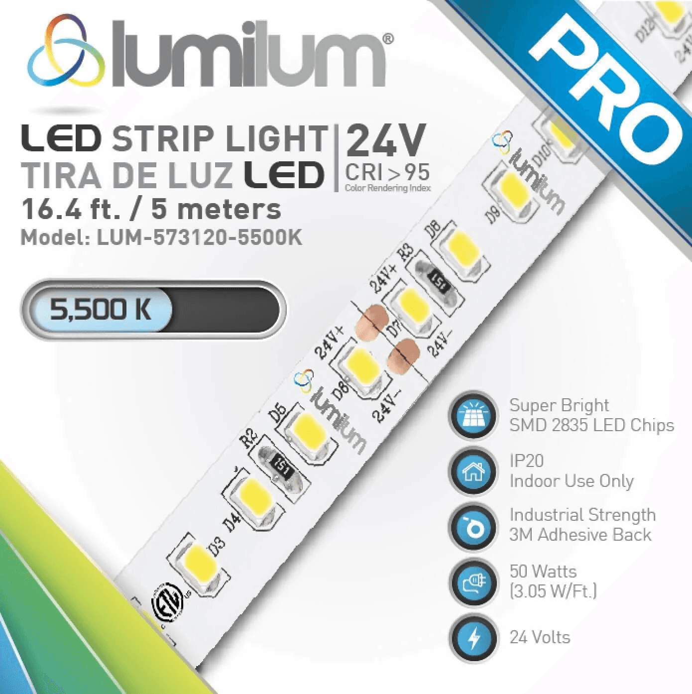 Đèn LED dây trong nhà 120LED 3000K Ra90