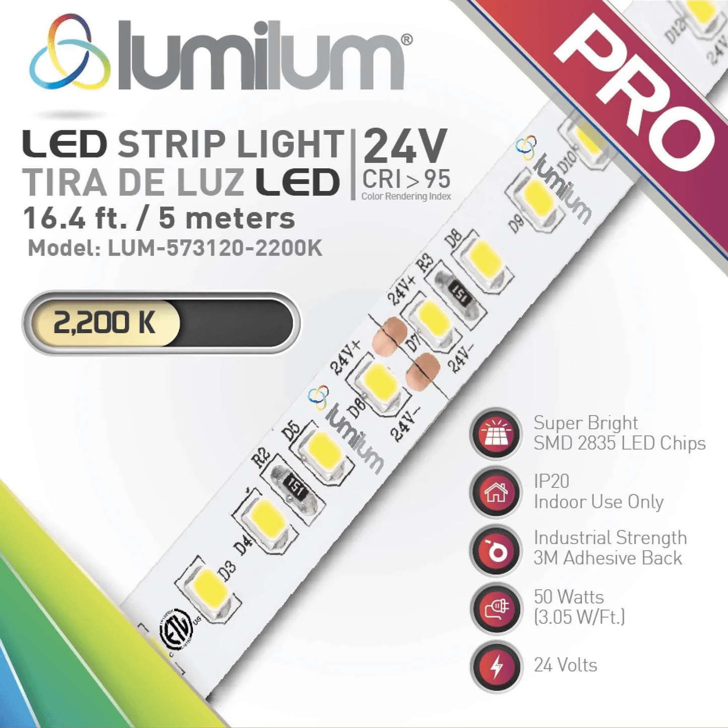 Đèn LED dây trong nhà 120LED 3000K Ra90