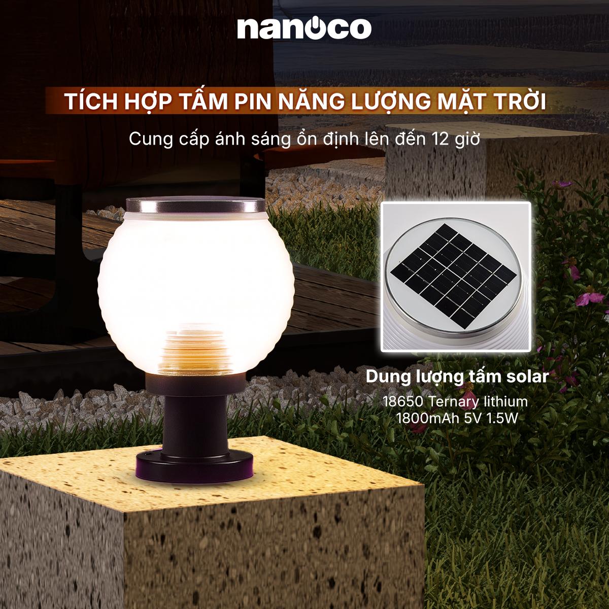 Đèn solar sân vườn IP65 Outdoor Nanoco