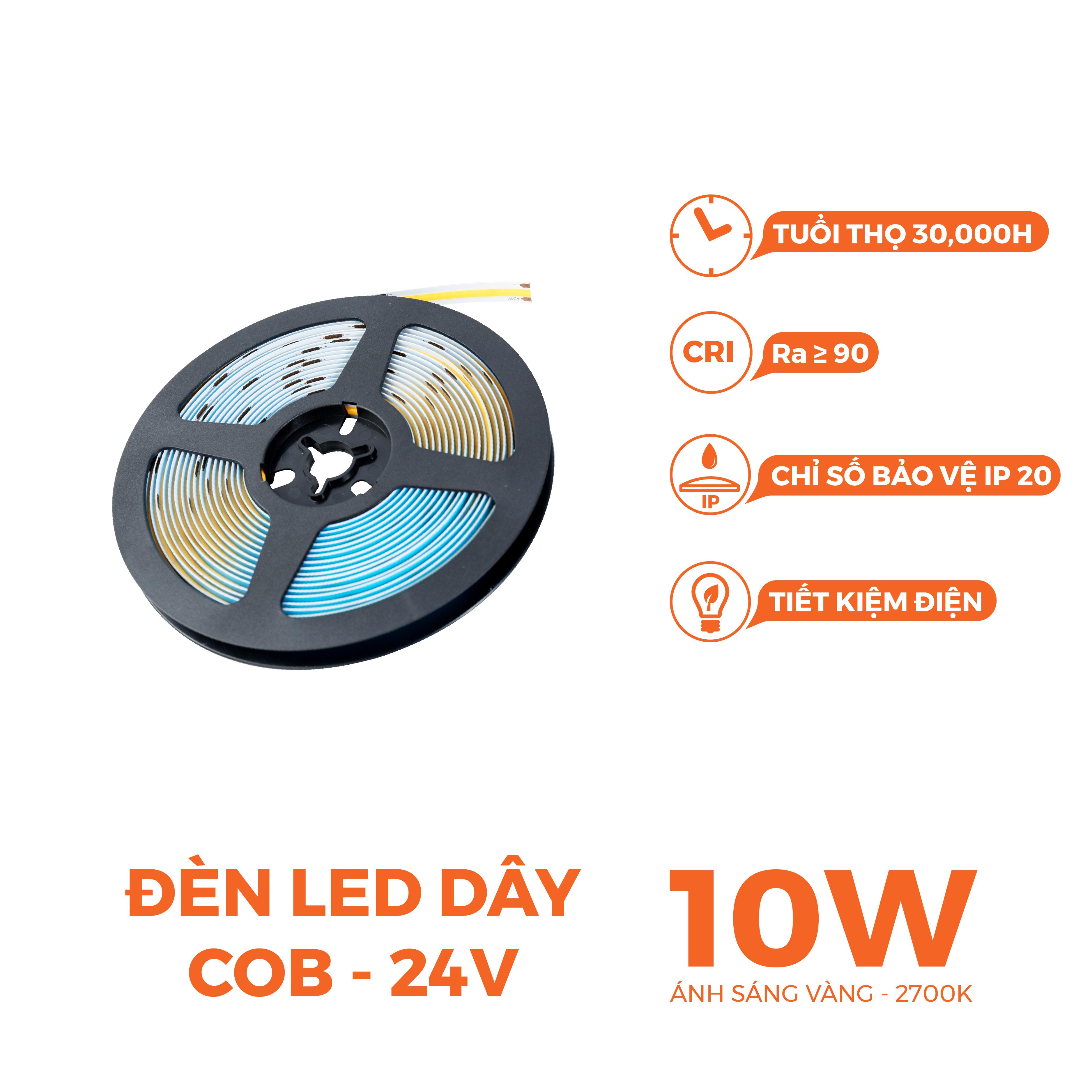 Đèn LED dây COB DC24V 320P Nanoco