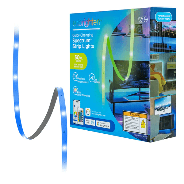 Enbrighten Vibe Tape Light, RGB, WIFI, IR remote, 24v, 50 ft